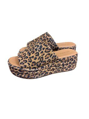 Harbor Flat Leopard Suede Platform Slides Free People 38 EU US 7.5
